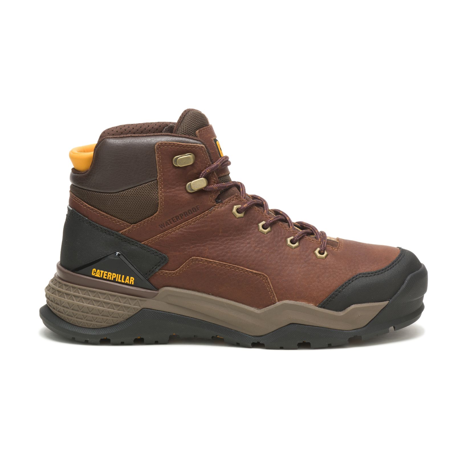 Men's Caterpillar Provoke Mid Waterproof Work Boots Brown Ireland ASOR49561